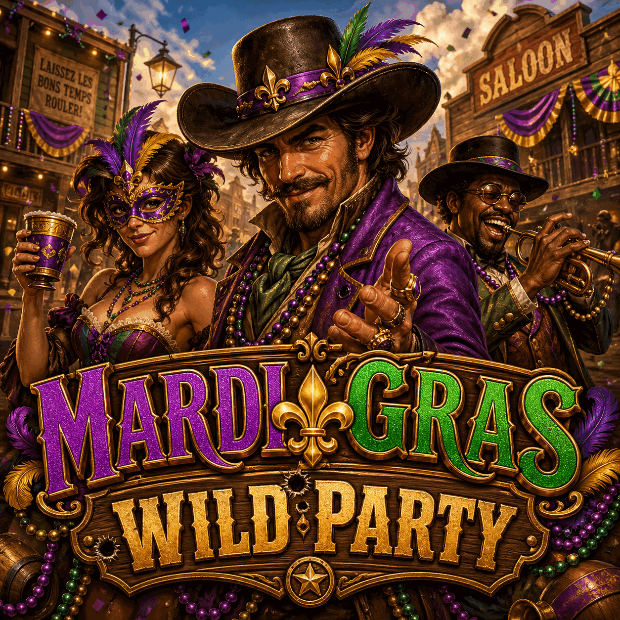 Mardi Gras Wild Party Fiesta